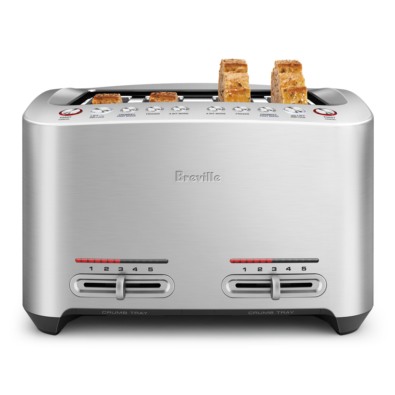 RRP $199.95 Breville BTA845BSS the Smart Toast 4 Slice Extra Wide Slot Toaster 