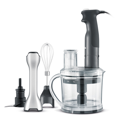 Breville The All-in-One 15-Speed Hand Blender, Stainless Steal/Black Power/Clear