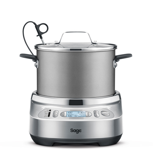 the One° Precision Poacher™ in Brushed Stainless Steel compact sous vide system