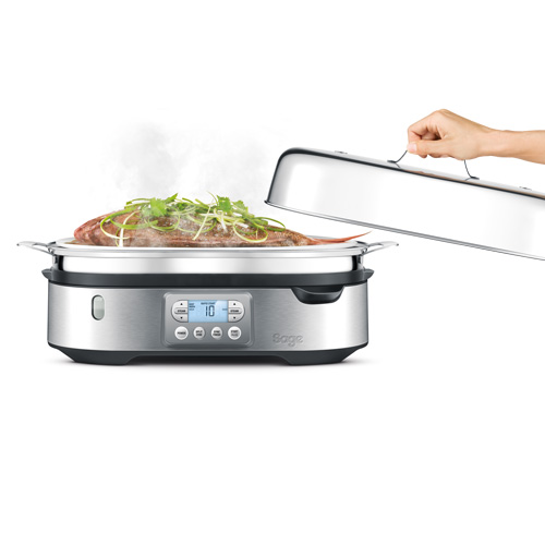 the Steam Zone™ Sage Cooker in Brushed Stainless Steel conveniently versatile shape