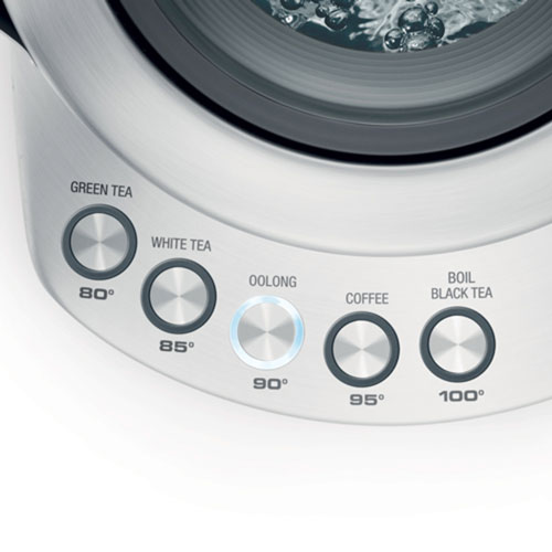 the Smart Kettle™ Clear Tea in Brushed stainless steel 5 Varietal Settings