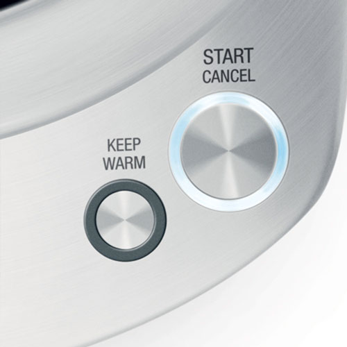 the Smart Kettle™ Clear Tea in Brushed stainless steel Keep Warm Button