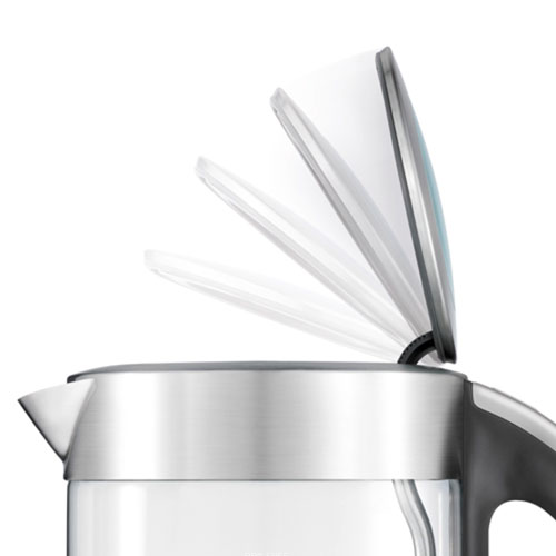 the Smart Kettle™ Clear Tea in Brushed stainless steel Soft Top® Lid