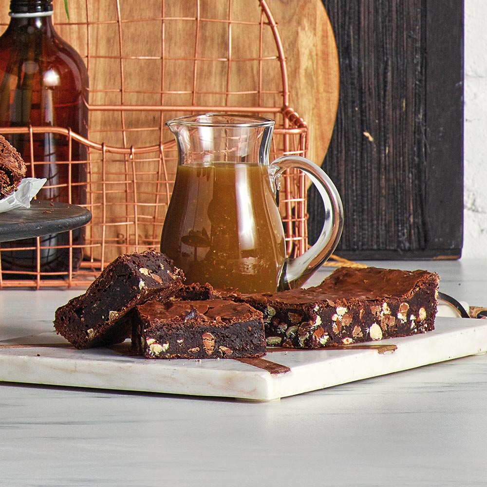 the Wave Range recipes - triple chocolate brownies with salted caramel sauce
