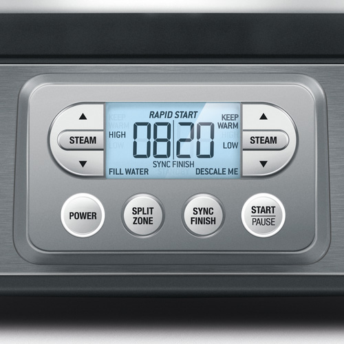 the Steam Zone™ Sage Cooker in Brushed Stainless Steel water hardness and descale setting