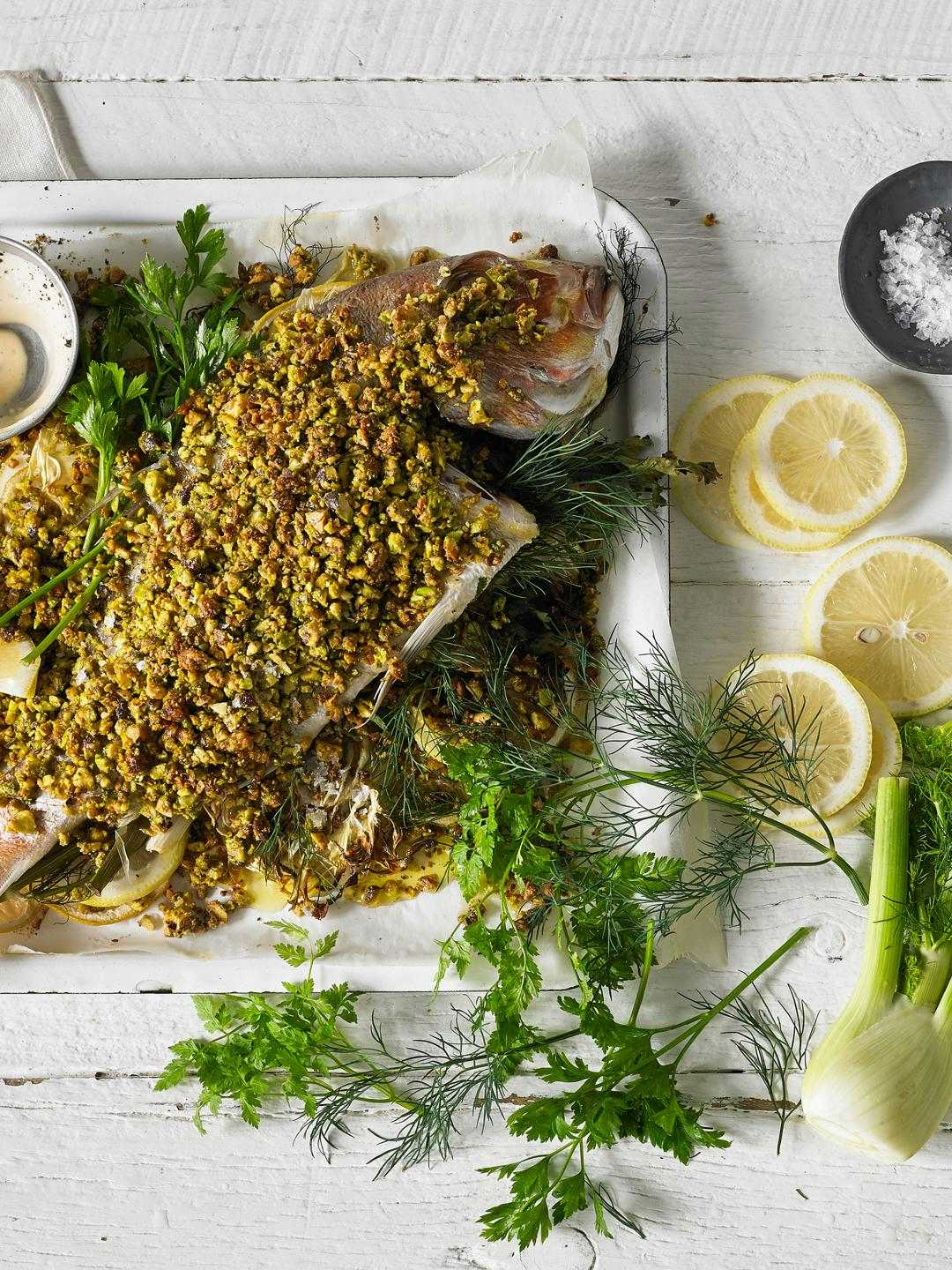 Snapper with Pistachio Crust