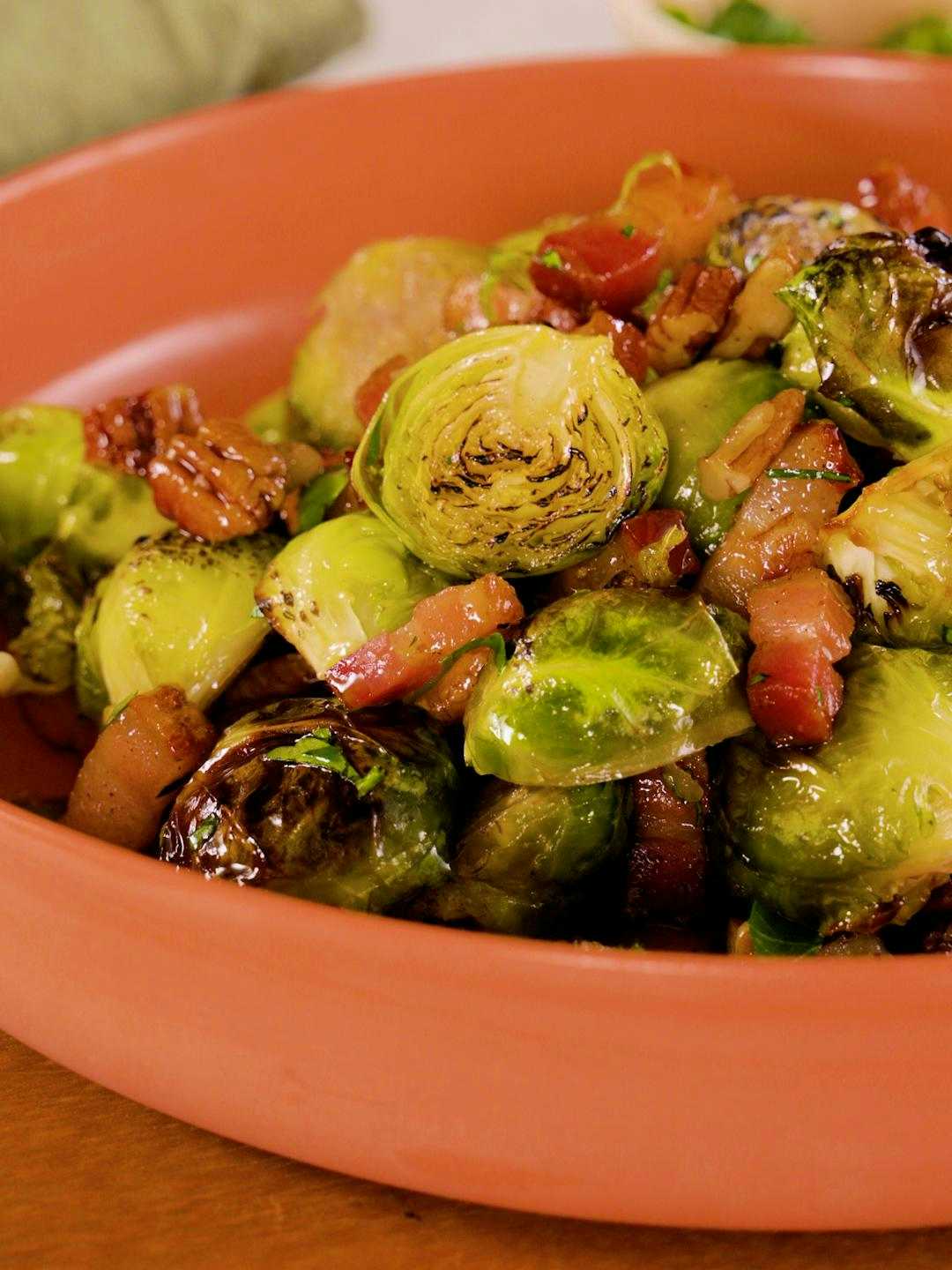 Air-Fried Brussels Sprouts with Pancetta and Maple