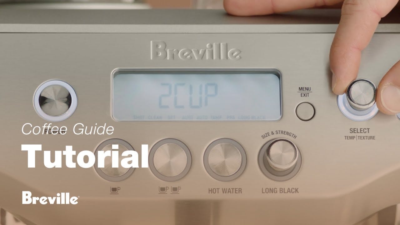 Breville coffee guide tutorial - How to adjust shot volume, duration and temperature